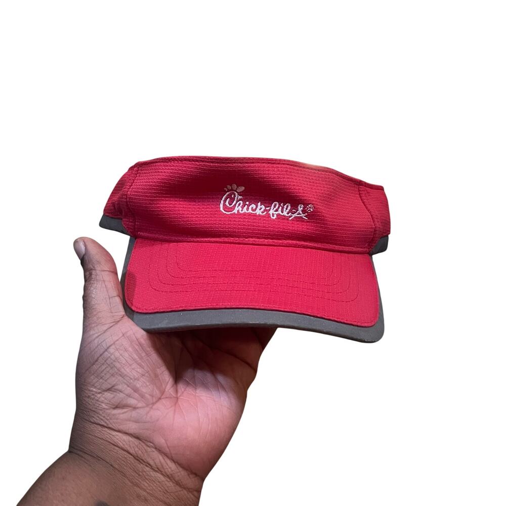 Chick Fil A Oobe Visor Hat Red Team Style Adjustable‎ Fast Food Employee Cap